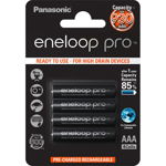 Set 4 acumulatori AAA, NiMH, 1,2 V, 900 mAh, Panasonic eneloop Pro, Panasonic