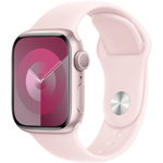 Apple Watch S9, GPS, Carcasa Pink Aluminium 41mm, M/L, Light Pink Sport Band, Apple