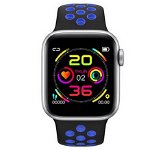 Ceas smartwatch techstar® w5 albastru, 1.54 inch ips, monitorizare cardiaca, tensiune, sedentarism, bluetooth 4.2