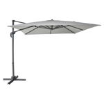 vidaXL Umbrelă de soare dublă, 270x270 cm, stâlp de lemn, alb crem, vidaXL