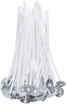 Set de 100 fitile pentru fabricarea lumanarilor VABNEER, bumbac/metal, 10 cm