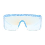 Ochelari Barbati Tipsy Elves Blue Yellow Pink Frame 50mm Oversized Sunglasses Blue Yellow Pink Blue Lens