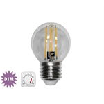 Bec sferic transparent cu LED COG E27 dimabil 6W (≈72w) lumina calda 720lm L 80mm, KVD