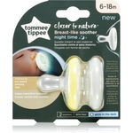 Tommee Tippee Closer To Nature Breast-like Night 6-18m suzetă Natural 2 buc, Tommee Tippee