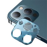 Protectie Camera Usams Metal Si Sticla Securizata Pentru iPhone 12 Pro Max - Albastru