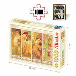 Puzzle Alphonse Mucha - Puzzle adulți 1000 piese - Seasons/Anotimpuri, D-Toys