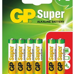 Baterie GP Batteries, Super Alcalina AAA (LR03) 1.5V alcalina, blister 6 buc. "GP24A4/2-2UE6" "GPPCA24AS065" - 333586 (include TV 0.48lei)
