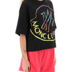 Moncler Basic Cropped T-Shirt With Logo Print NATURAL, Moncler