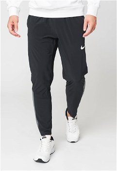 Nike, Pantaloni cu buzunare laterale si tehnologie Dri-Fit, pentru fitness Flex, Negru, 2XL