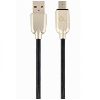Premium rubber Micro-USB charging and data cable, 2m, black, Gembird