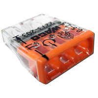Set 10 conectori cu fixare prin impingere 3 conductoare 2,5mm2 24A Wago 2273-203, Wago
