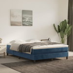 vidaXL Cadru de pat, albastru închis, 140x190 cm, catifea, vidaXL