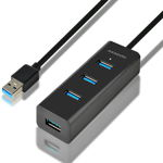 Hub USB Axagon HUE-S2BL, 4x USB3.0, cablu 1.2m, incarcare micro USB, Axagon