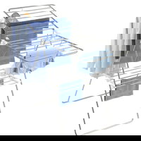 Uscator rufe, Wenko, Flex, 145 x 60 x 90 cm, 15 m capacitate de uscare, inox/polipropilena, gri/alb, Wenko