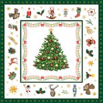 Servetele de Craciun, 25x25mm, Christmas Evergreen - Pronat, Pronat