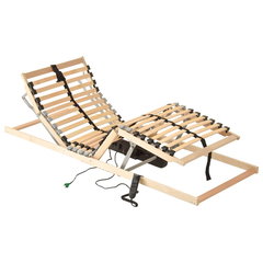 Baza de pat electrica cu sipci, vidaXL, 28 sipci, 7 zone, 100 x 200 cm, Maro Baza de pat electrica cu sipci, vidaXL, 28 sipci, 7 zone, 100 x 200 cm, Maro