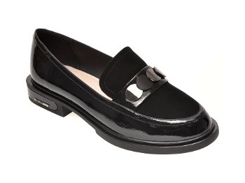 Pantofi EPICA negri, FH01399, din piele naturala