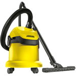 Aspirator multifunctional Karcher WD 2 16297830, 1000 W, 12 L, Aspirare uscata/umeda, Sistem de blocare 'Pull & Push', Depozitare accesorii, Negru/Galben