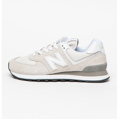 New Balance, Pantofi sport cu garnituri din piele intoarsa 574, Maro nisip, Alb murdar, 5.5 New Balance, Pantofi sport cu garnituri din piele intoarsa 574, Maro nisip, Alb murdar, 5.5