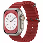 Curea Ceas W038 Apple Watch 1   2   3   4   5   6   7   8   SE   Ultra (42 mm   44 mm   45 mm   49 mm) Rosu