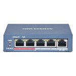 Switch 4 porturi 100 Mb PoE, 1 port uplink RJ45 100 Mb, SMART Management - Hikvision DS-3E1105P-EI-M, Hikvision