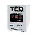 Stabilizator de tensiune cu servomotor TED 001962, 30000 VA, 24000 W, regleta, TED