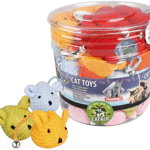 FLAMINGO Jucărie pentru pisici Şoricelul LIAM, cu clopoţel, 11cm, diverse culori, Flamingo