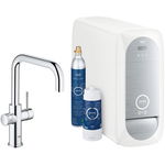 Baterie de bucatarie Grohe Blue Home, starter kit, pipa tip U, crom, 31456000