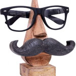 Suport pentru ochelari AJUNY, lemn, maro/negru, 12,7 cm