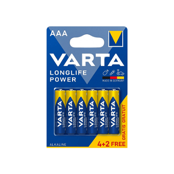 Baterii alcaline AAA VARTA Longlife Power, 6 bucati