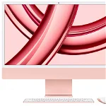Sistem Desktop PC iMac 24" (2023) cu procesor Apple M3, 8 nuclee CPU si 8 nuclee GPU, 24", Retina 4.5K, 256GB SSD, Pink, INT KB