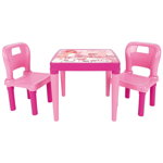 Set Masuta cu 2 scaune pentru copii Pilsan Hobby Study Table pink, PILSAN