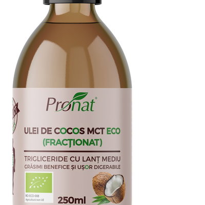 Ulei de cocos fractionat MCT Bio, 250 ml, Pronat