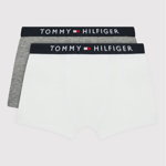 Tommy Hilfiger, Set de boxeri cu banda cu logo in talie - 2 perechi, Verde/Bleumarin