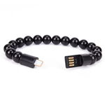 Cablu de date micro usb tip bratara, android, negru, gonga, 