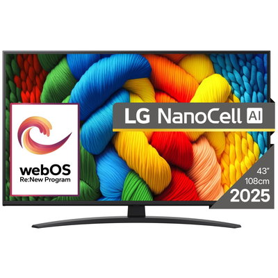 Televizor LED Smart TV, LG NanoCell AI 43NANO81A3A, 43 inch, 4K Ultra HD, Wi-Fi, CI+, 60 Hz, Negru