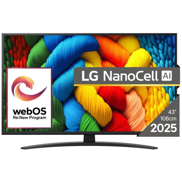 Televizor LED Smart TV, LG NanoCell AI 43NANO81A3A, 43 inch, 4K Ultra HD, Wi-Fi, CI+, 60 Hz, Negru