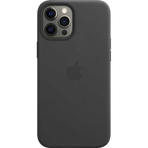 Protectie Spate Apple MHKM3ZM/A pentru Apple iPhone 12 Pro Max, Piele naturala (Negru)