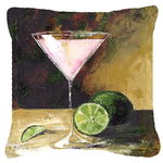 Caroline`s Treasures Lime Martini de Malenda Trick Canvas pernă decorativă Multicolore 18H x18W, 