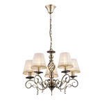 Candelabru bronz, textil alb, 5 becuri, dulie E14, 69011-5H, Globo, Globo Lighting