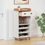 Cabinet de vin ASKIM cu 12 suporturi pentru sticle Alb Lemn solid din pin, Casa Practica