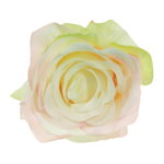 Cap trandafir textil crem cu roz si verde 7 5cm 116507, Galeria Creativ
