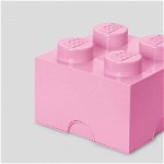 Cutie depozitare Lego 2x2 roz deschis 