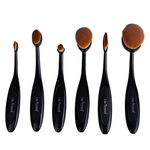 Set 6 Pensule tip perie pentru makeup, negru/maro