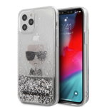 Husa de protectie Karl Lagerfeld Liquid Glitter Iconic pentru Apple iPhone 12 Pro Max, Argintiu