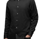 AllSaints camasa din bumbac Simmons barbati, culoarea negru, cu guler clasic, slim, AllSaints