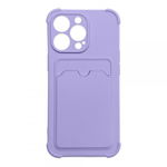 Husa Spate Upzz Woz Card Armor Compatibila Cu iPhone 13 Pro Max, Colturi Intarite, Suport Card, Protectie La Camera, Violet, Upzz