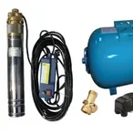 Kit complet sistem hidrofor, pompa submersibila APC SKM 150/80, rezervor de 80 litri, presostat, racord 5 cai, manometru, APC