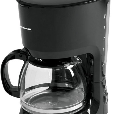 Cafetiera Heinner HCM-750BK, 750W, 1.25L, Filtru detasabil si lavabil, Functie mentinere cald, Sistem antipicurare, Protectie impotriva functionarii fara apa, Negru