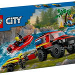 LEGO City: Camion 4x4 si barca de pompieri 60412, 5 ani+, 301 piese